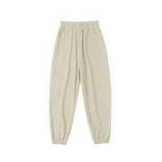 VERUGU Boys Sweatpants Kids Sports Pants Boy Quick Drying Long Pants Kids Thin Pants Mosquito Proof Long Pants for External Wear Beige 9 Years